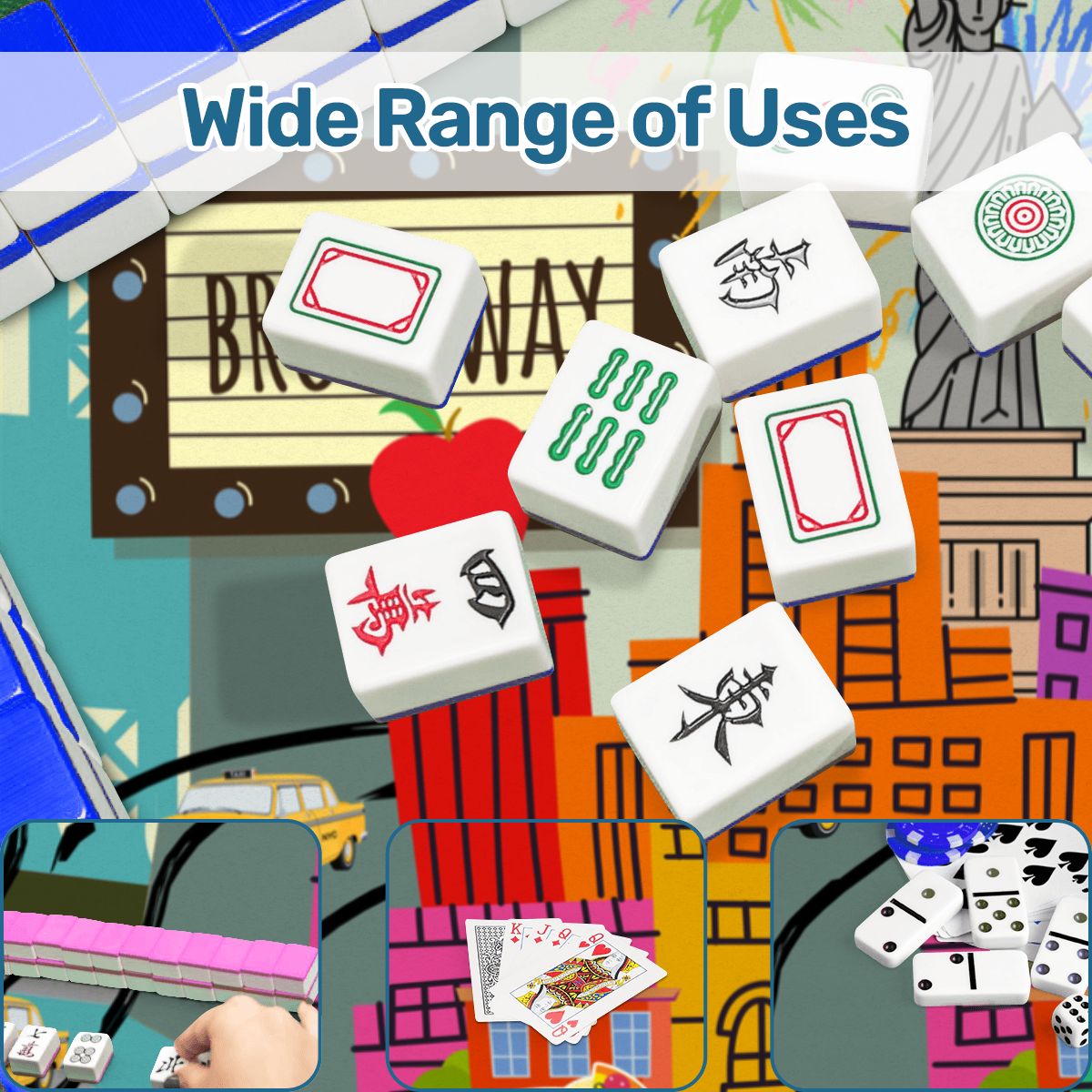 New York City Mahjong On Broadway Mini Mahjong Mat (Ship Rolled up)