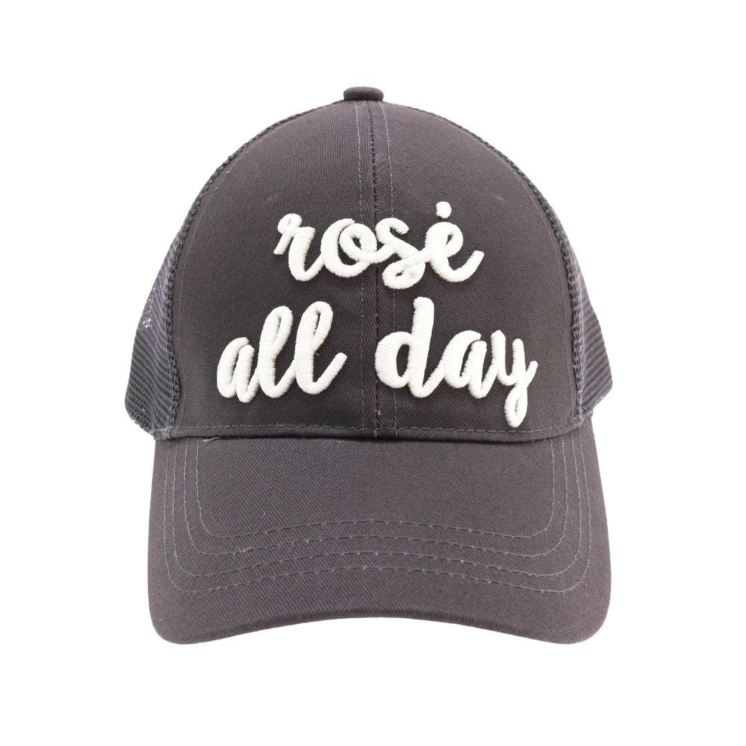 Rose All Day Embroidered High Ponytail CC Ball Cap BT10-RAD