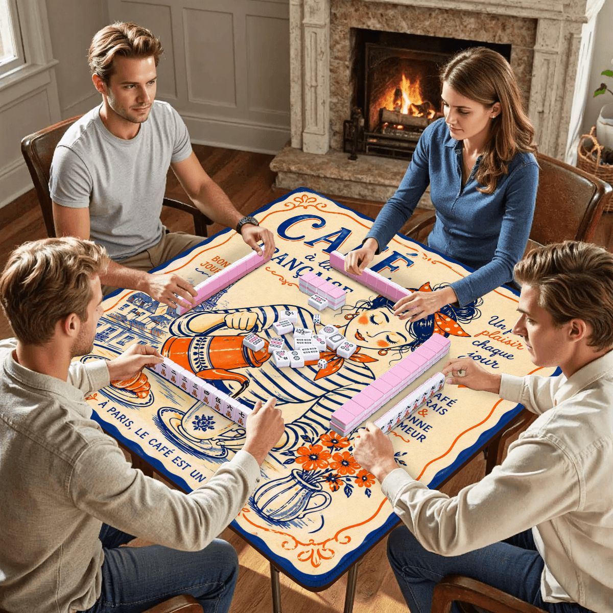 French Cafe Mahjong Mat