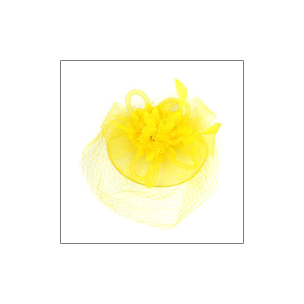 Bow Flower Feather Mesh Fascinator / Headband