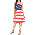 Women's 4th July American Flag Strappy Mini Dress P00809