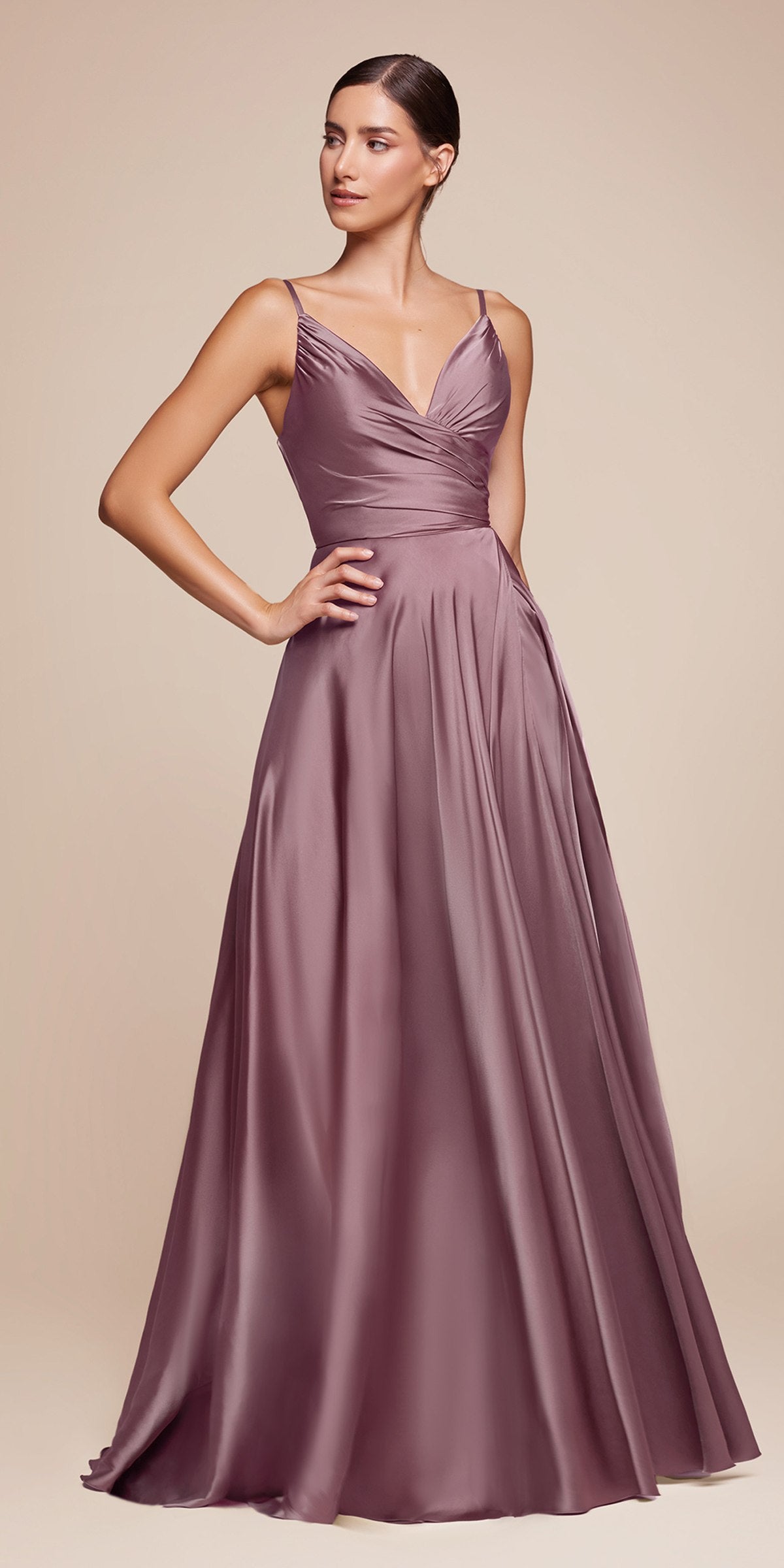 Ladivine 7485 Long Sweetheart Soft Satin A-Line Formal Dress