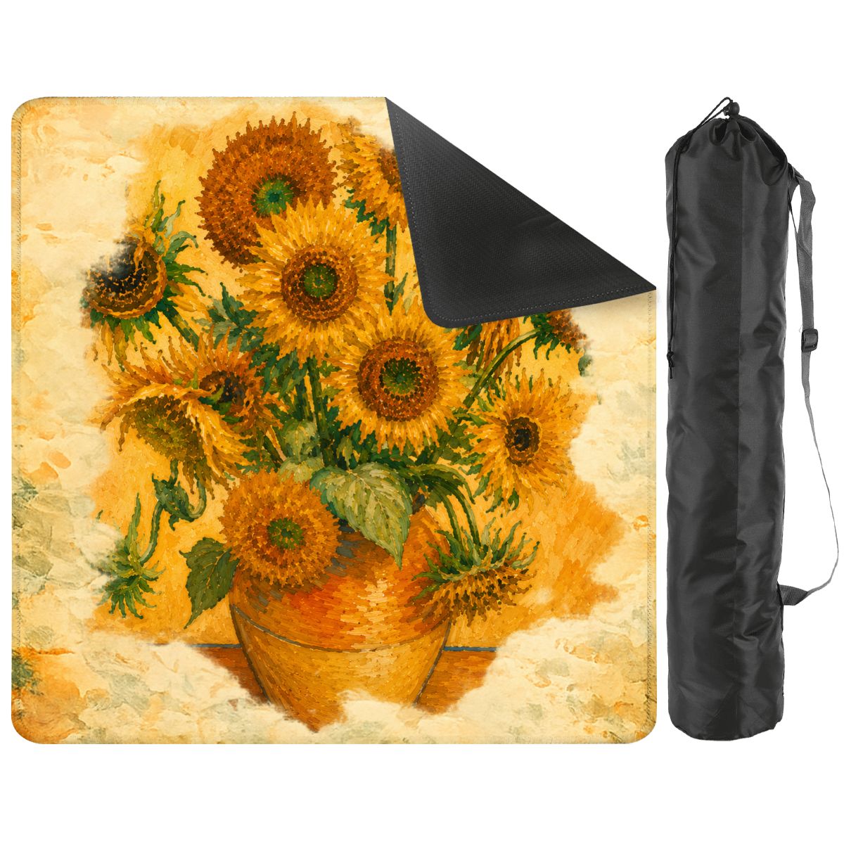 The Mahj Gogh Watercolor Sunflower Mahjong Mat