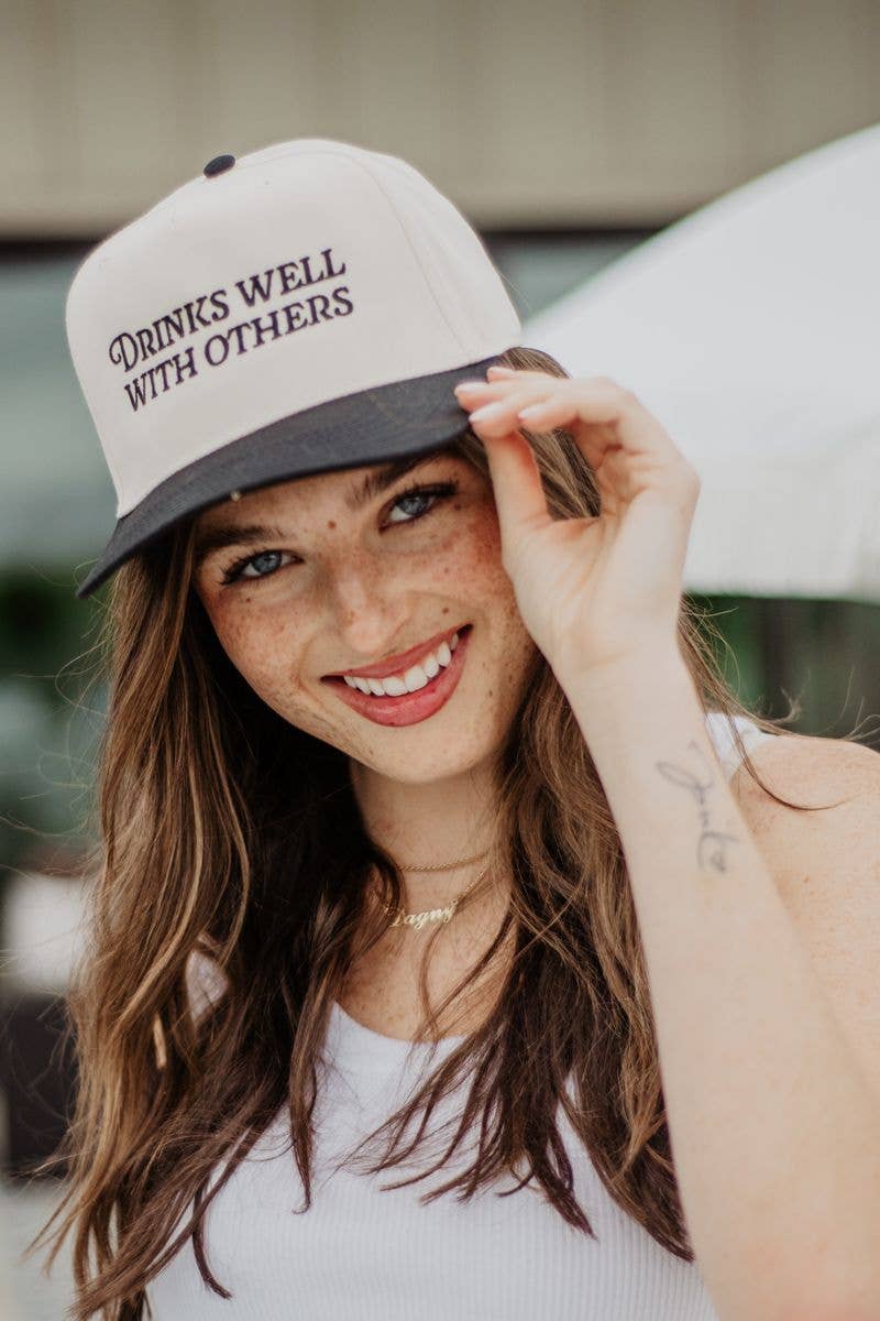 Drinks Well With Others Vintage Trucker Hats For Women