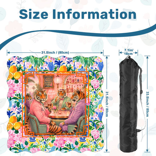Bourbon And Tigers Oh My Chinoiserie Scalloped Mahjong Mat