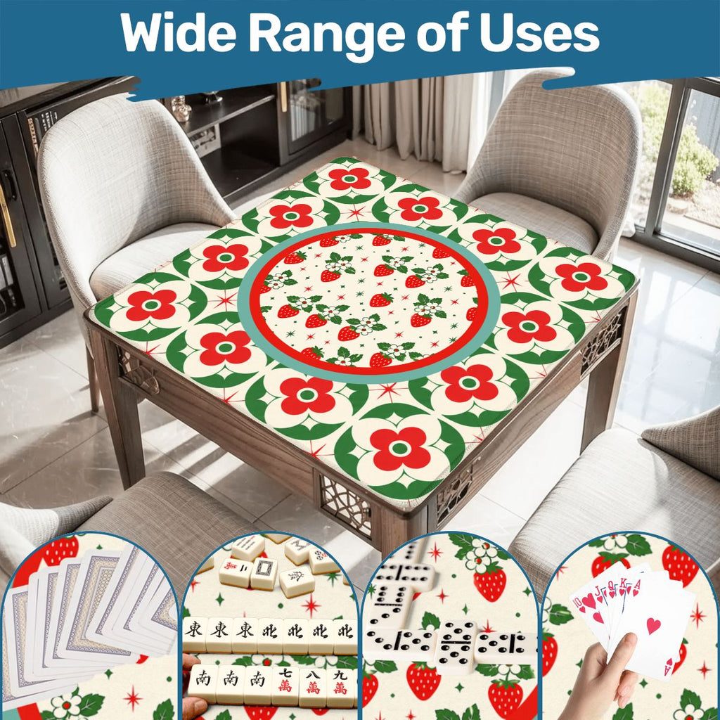 The Bloom-a-Rama Red And Green Mahjong Mat