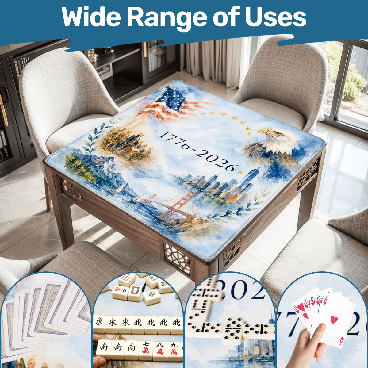 America The Beautiful 1776–2026 Mahjong Mat
