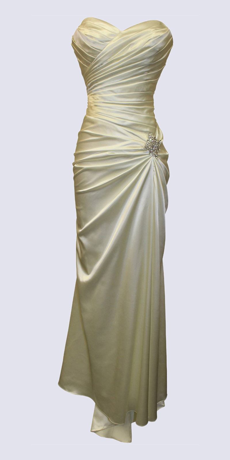 CLEARANCE - Cinderella Divine 8530 Satin Dress Ruched Bodice Sweetheart