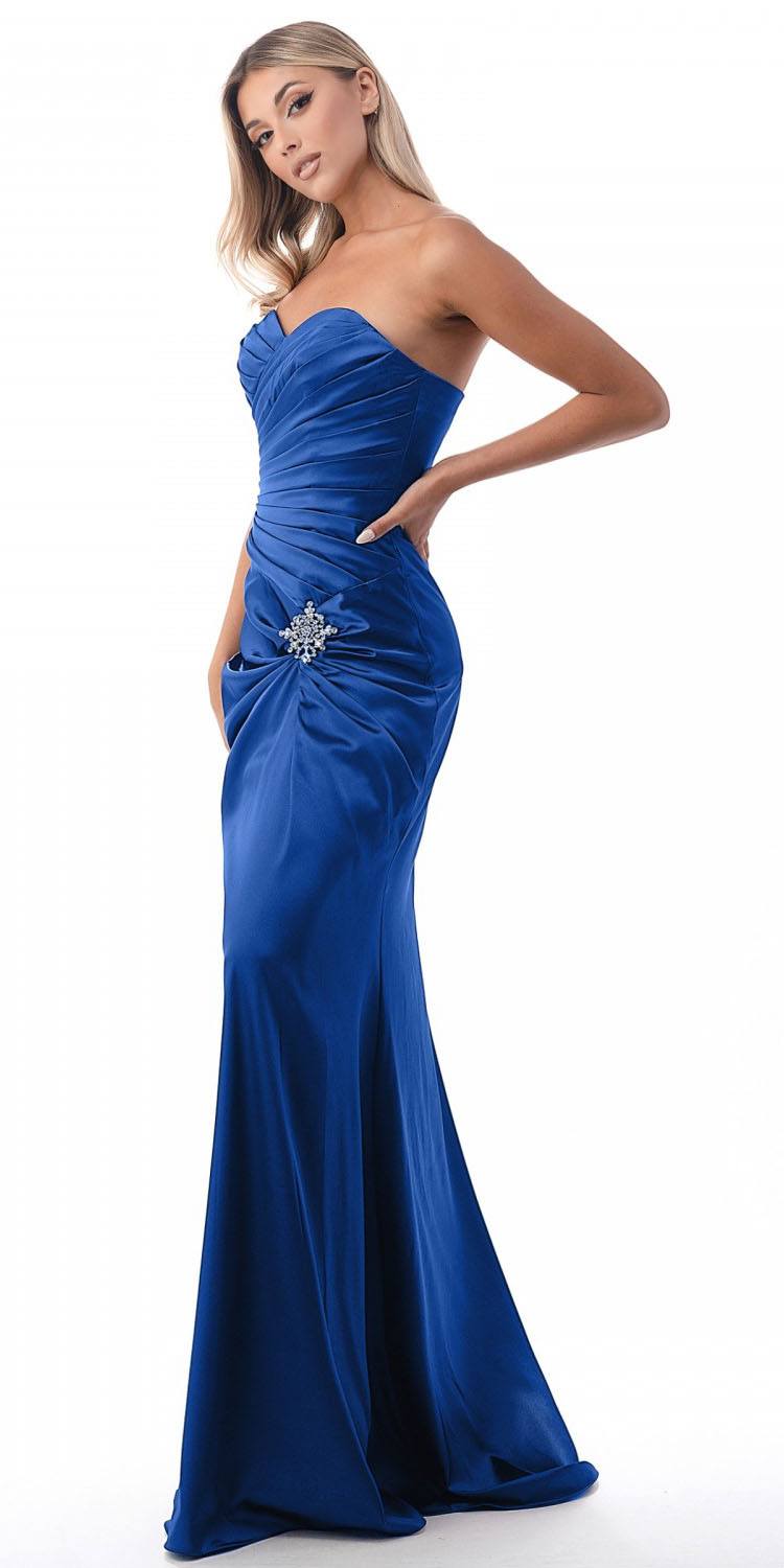 CLEARANCE - Cinderella Divine 8530 Satin Dress Ruched Bodice Sweetheart