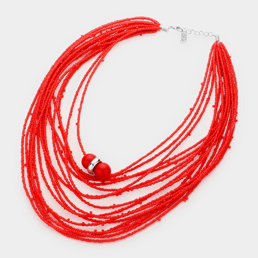 Seed Beaded Bib Necklace