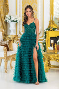 Traditional Prom Dress with Layered Ruffles