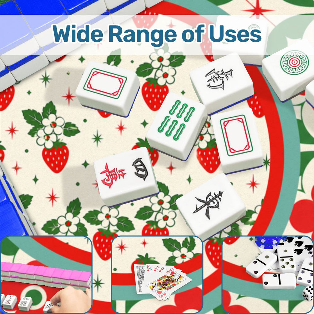 The Bloom-a-Rama Red And Green Mahjong Mat