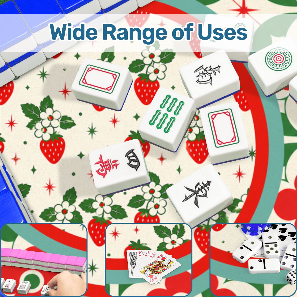 The Bloom-a-Rama Red And Green Mahjong Mat
