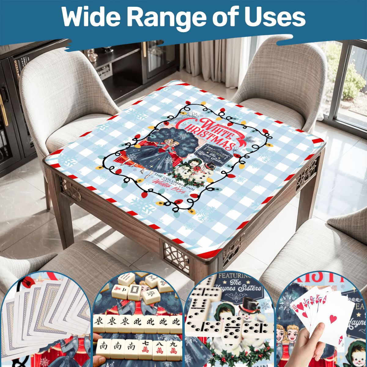 White Christmas The Haynes Sisters Sisters Mahjong Mat