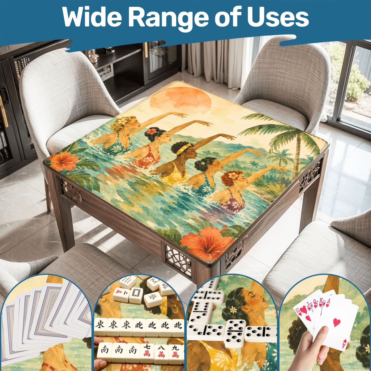 The Old World Nostalgic Tropicana Swim Club Mahjong Mat