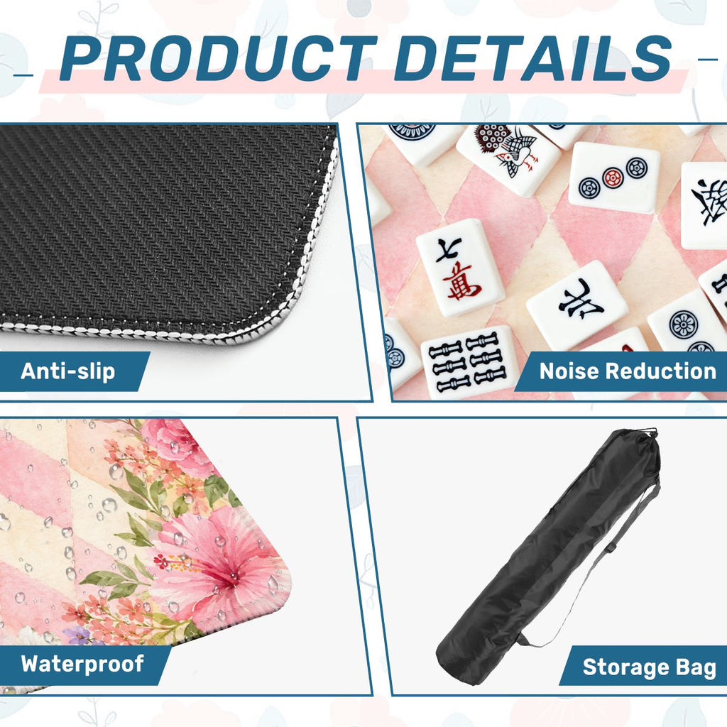 Harlequin Romance Petals Of Pink Vintage Inspired Mahjong Mat