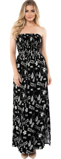 LA LEELA Women's Tropical Floral Evening Dress P01192