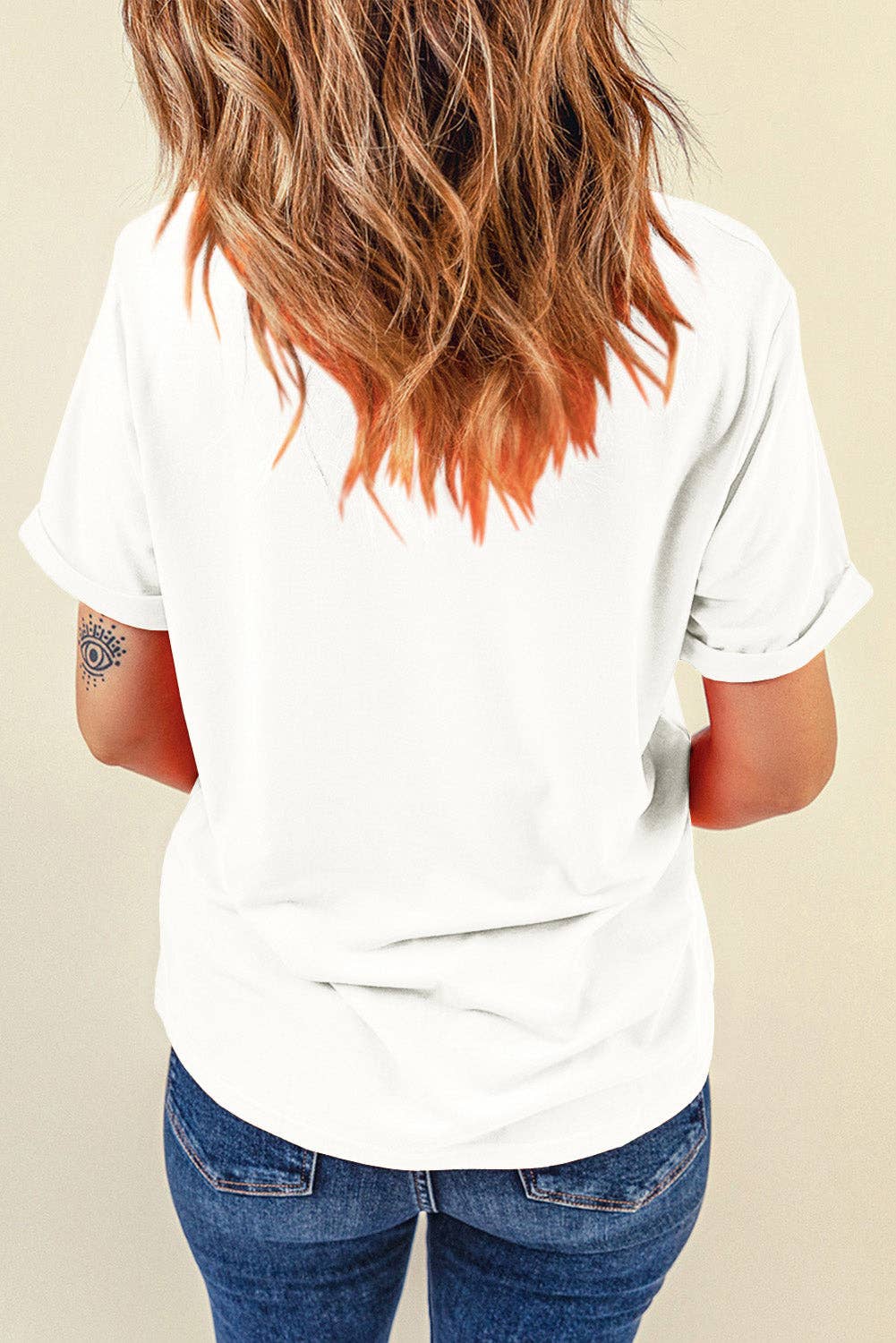 Multicolor Sequined American Flag Star Graphic T Shirt