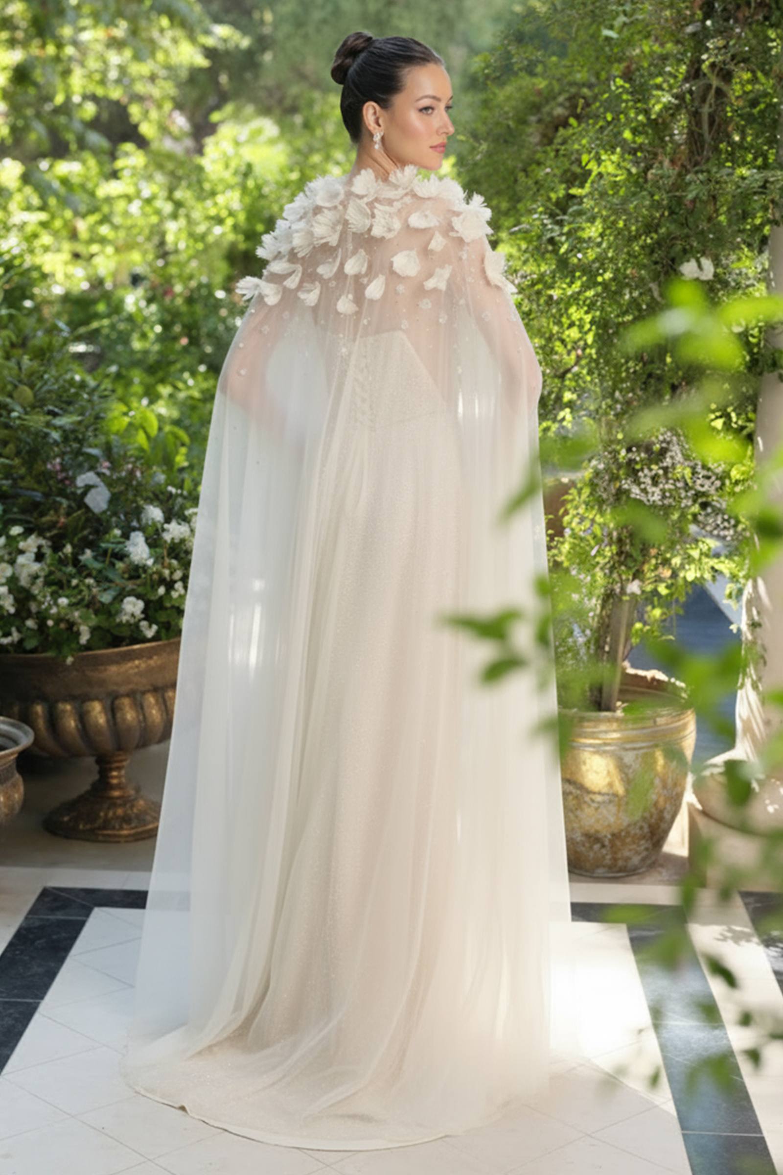 Ethereal Couture Sheer Cape
