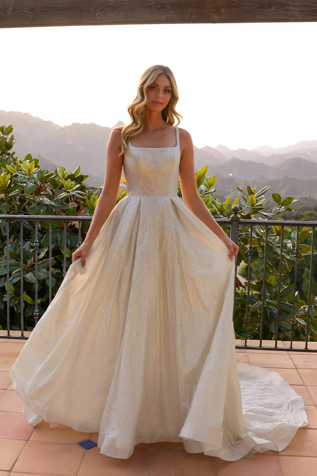 Nox Anabel JE1003 Long Sleeveless Glitter A-line Ball Gown
