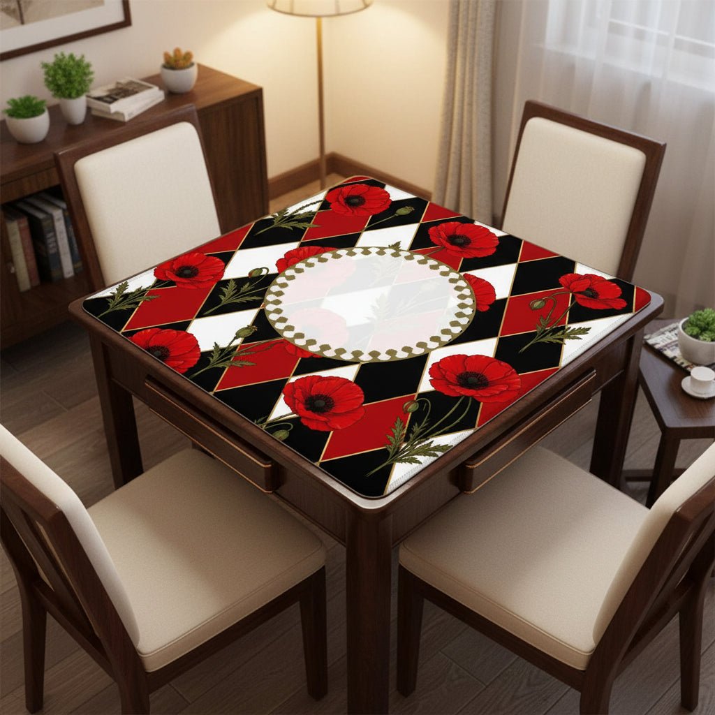 Harlequin Romance Red Poppy Play Mahjong Mat