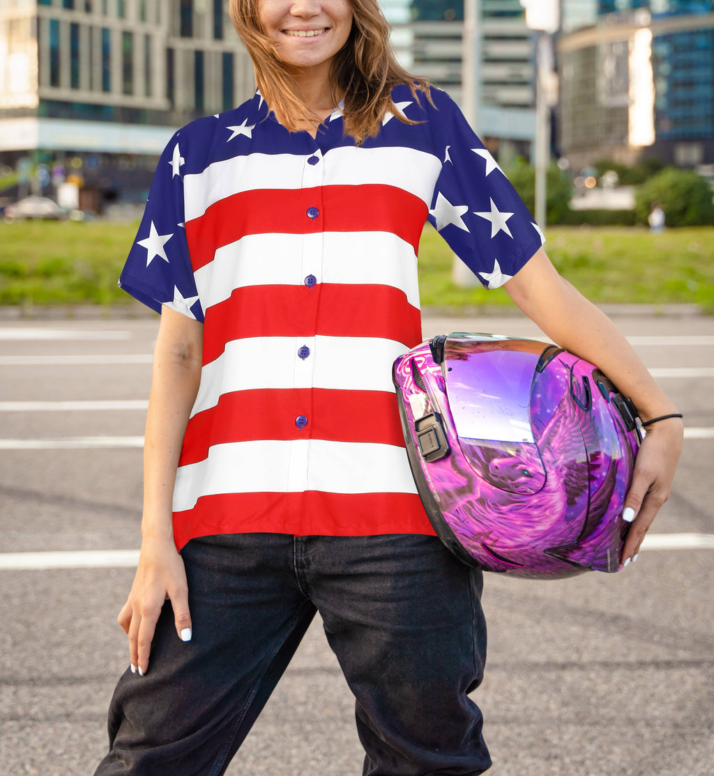 Women's Patriotic 4th of July American Flag Shirts P00593