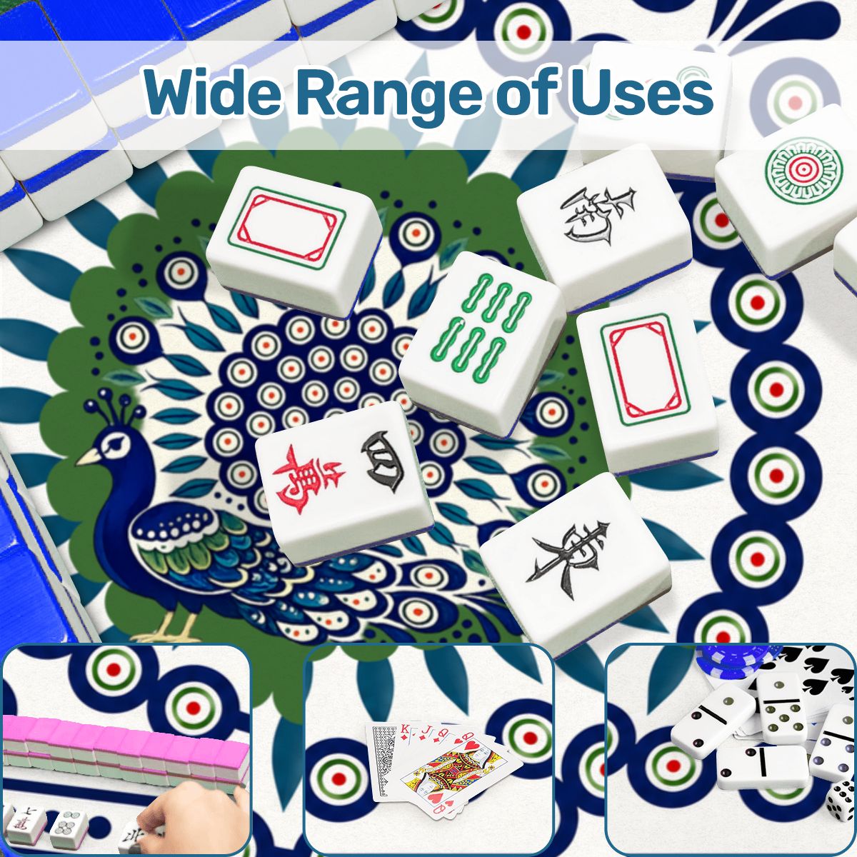 Porcelain Peacock Eye Pottery Inspired Mahjong Mat
