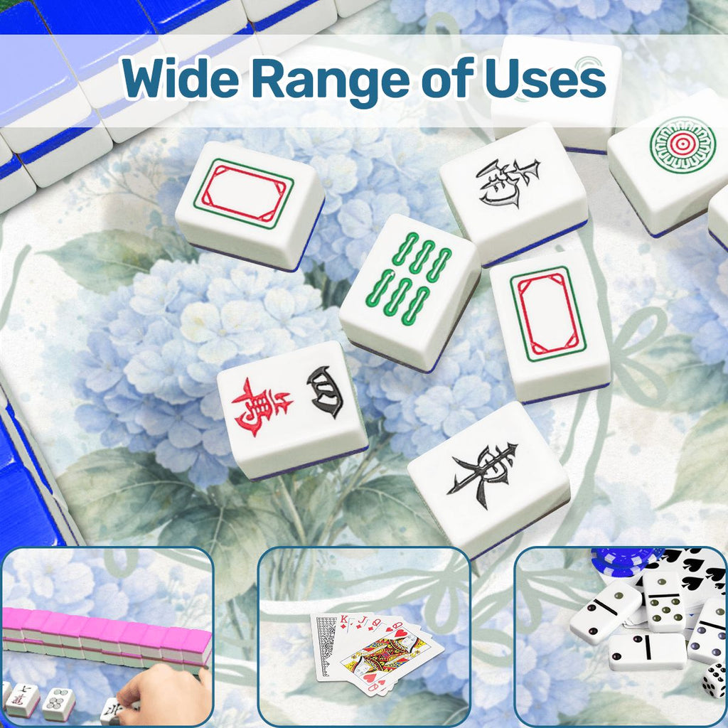Baby Blue Floral Hydrangea Mahjong Mat 33"x33"