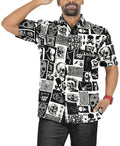 LA LEELA Men's Halloween Hawaiian Shirts Black P00165