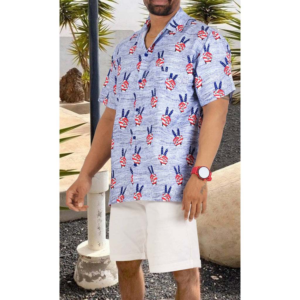 Men's Patriotic 4th of July American USA Flag Peace  P00128