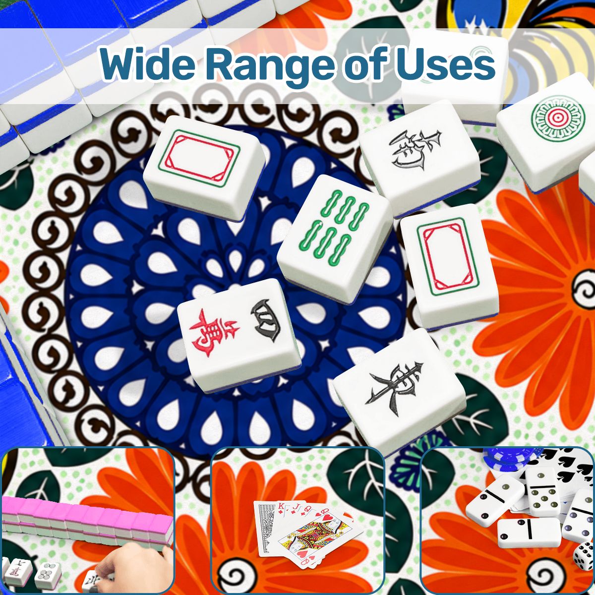 Roosters In The Sun Pottery Inspired Mahjong Mat
