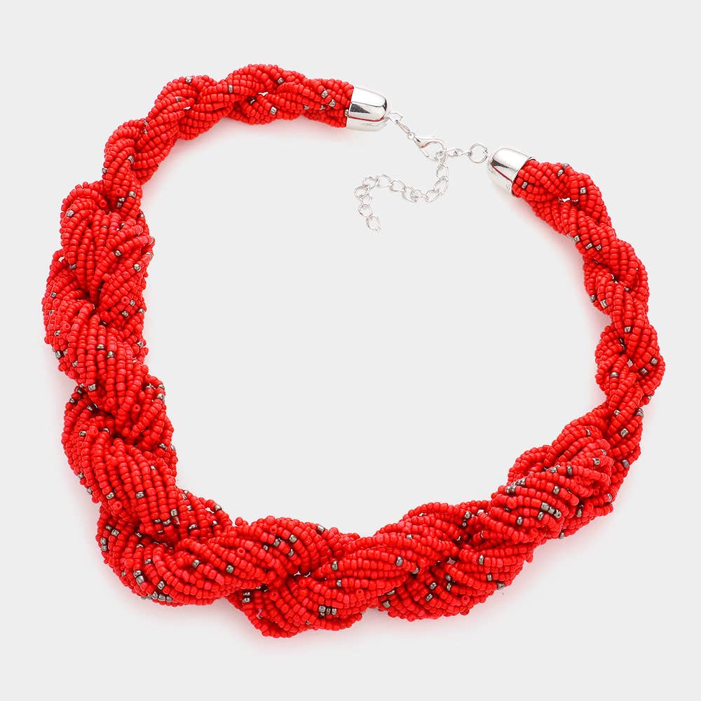 Braided Seed Beaded Necklace