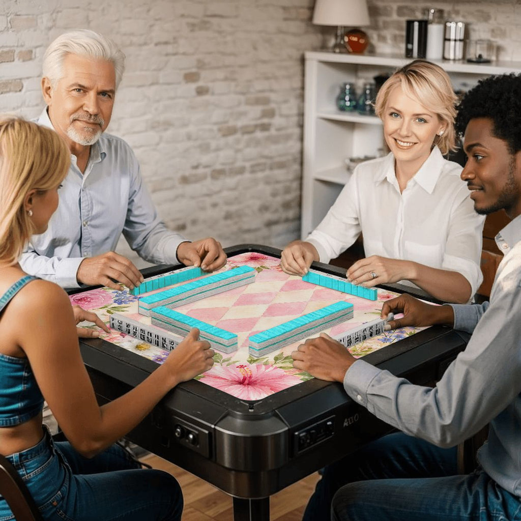 Harlequin Romance Petals Of Pink Vintage Inspired Mahjong Mat
