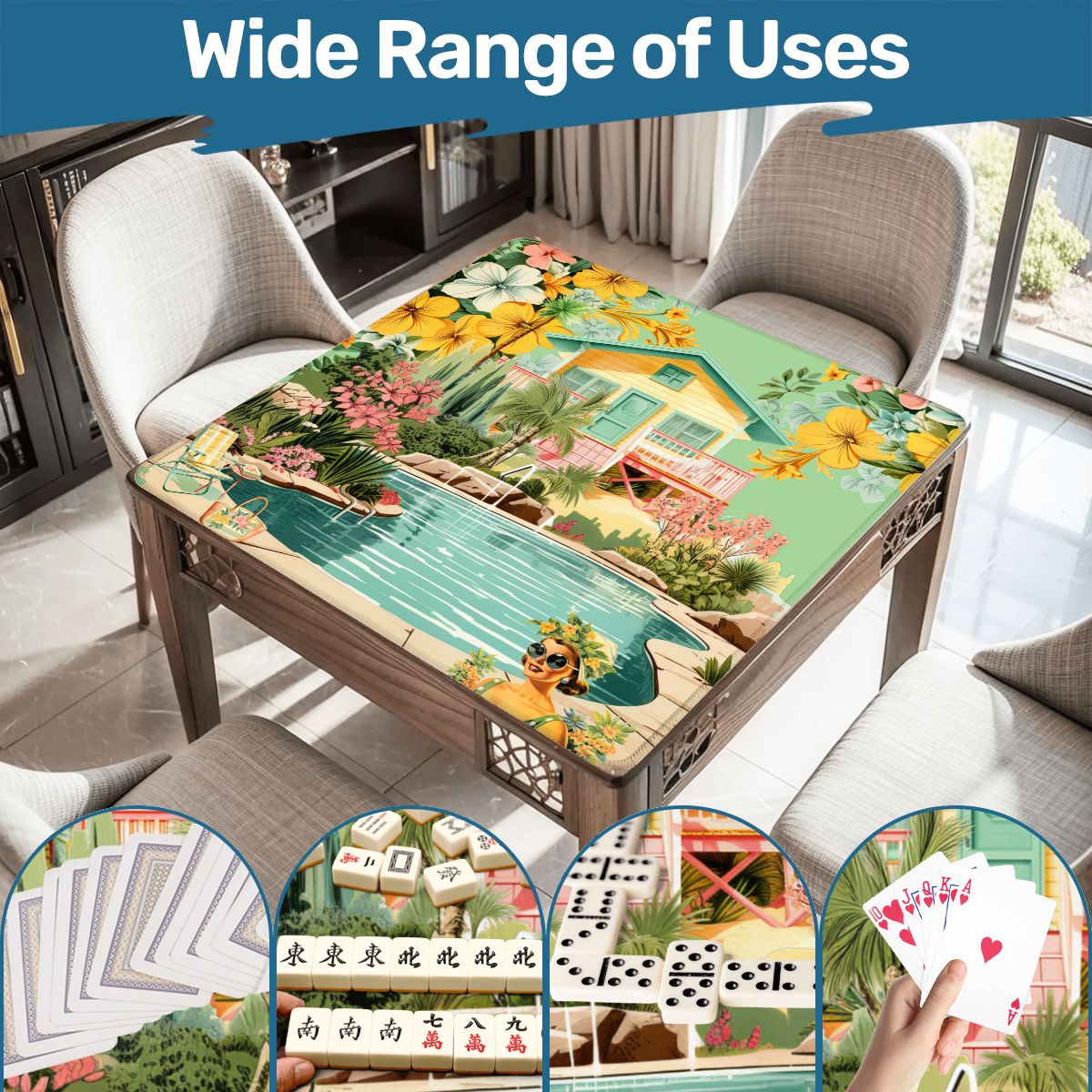 Palms and Paradise Nostalgic Mahjong Mat