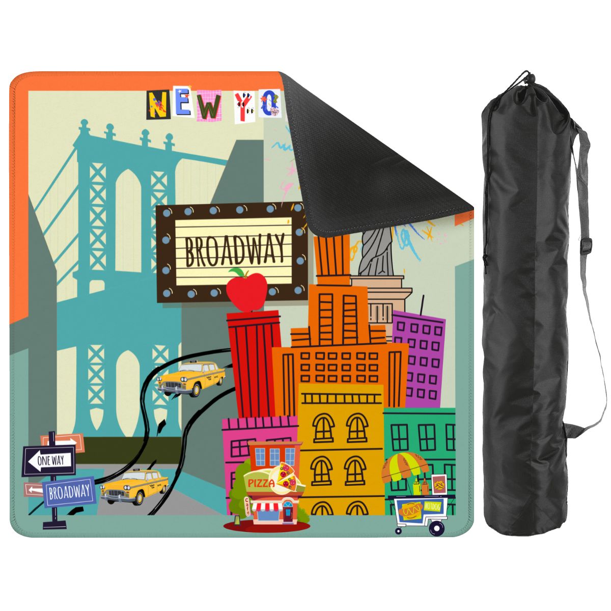 New York City Mahjong On Broadway Mini Mahjong Mat (Ship Rolled up)