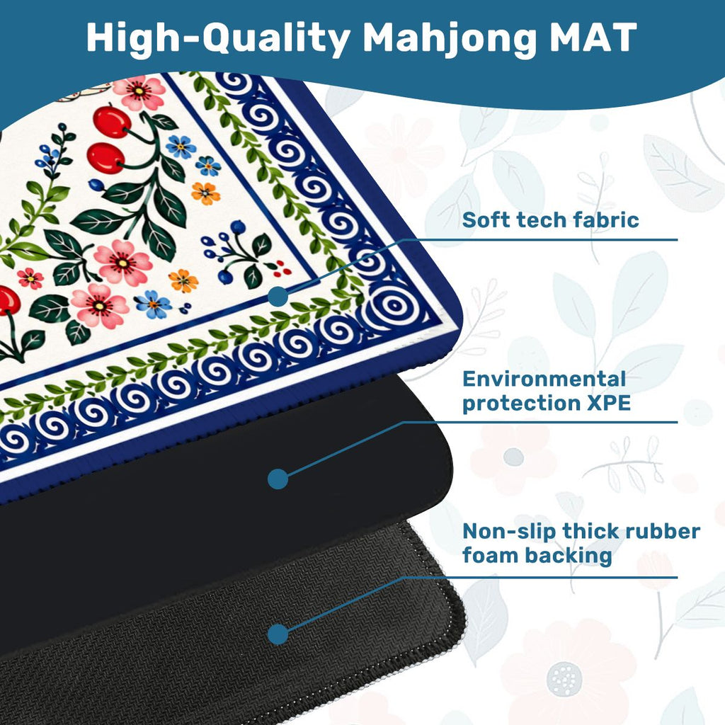 Cherry Toad Polish Pottery Inspired Mahjong Mat