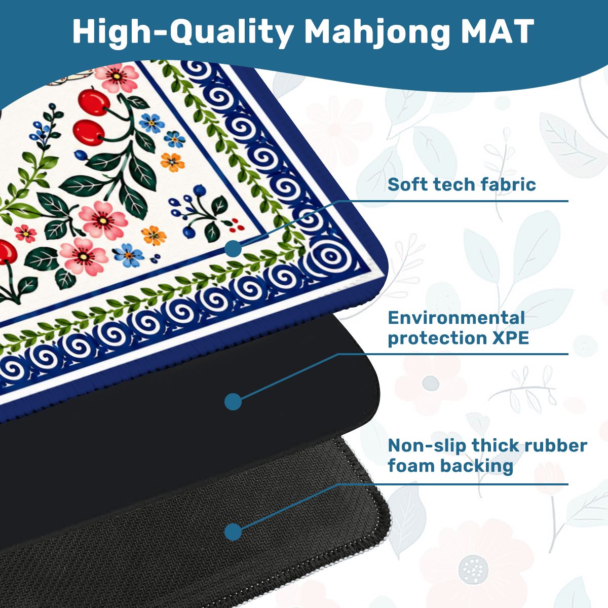 Cherry Toad Polish Pottery Inspired Mahjong Mat