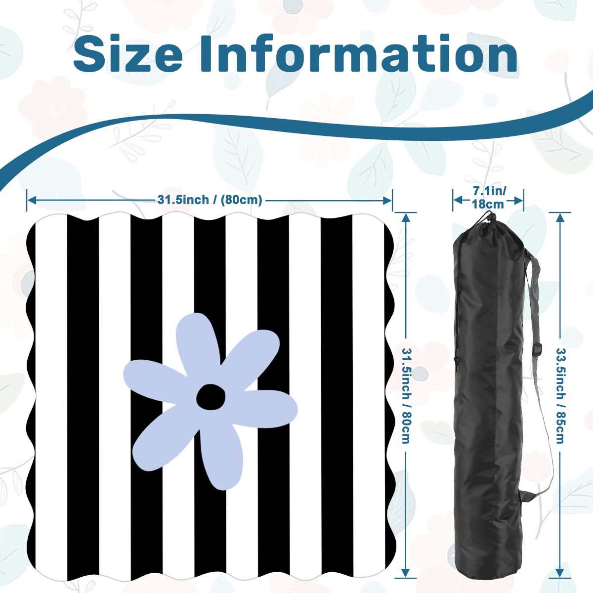 The Daisy Mae Black And White Striped Preppy Scalloped Mahjong Mat
