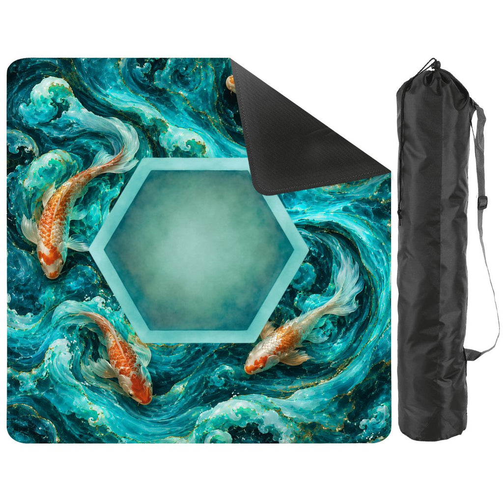 Koi Fish Tranquil Tides Mahjong Mat