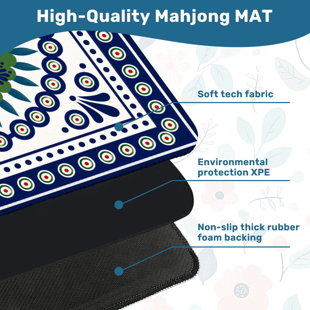 Porcelain Peacock Eye Pottery Inspired Mahjong Mat