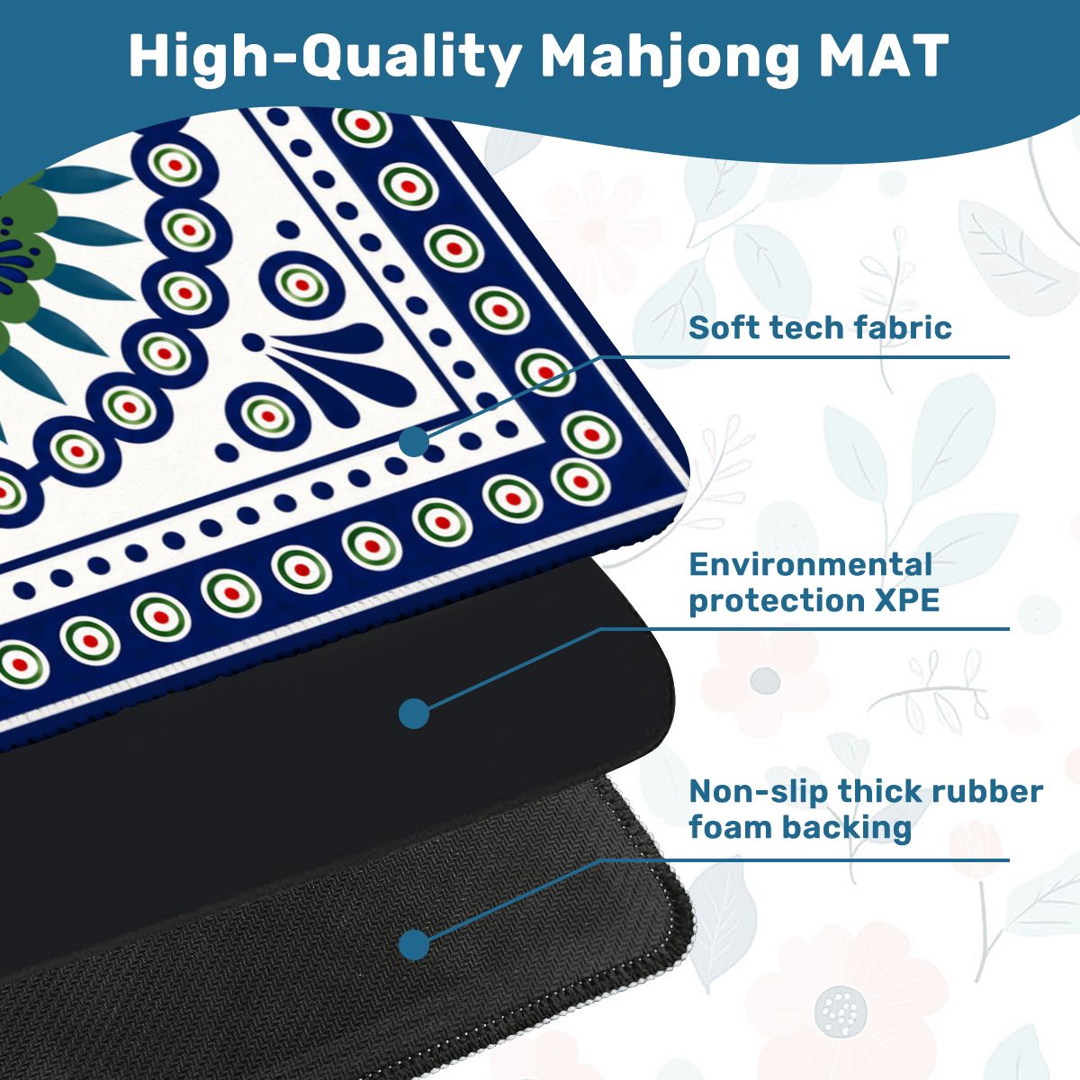 Porcelain Peacock Eye Pottery Inspired Mahjong Mat