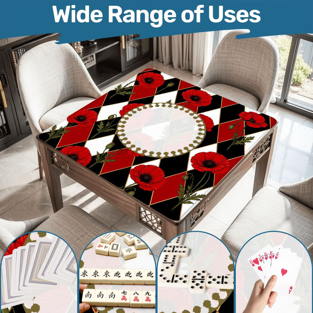 Harlequin Romance Red Poppy Play Mahjong Mat