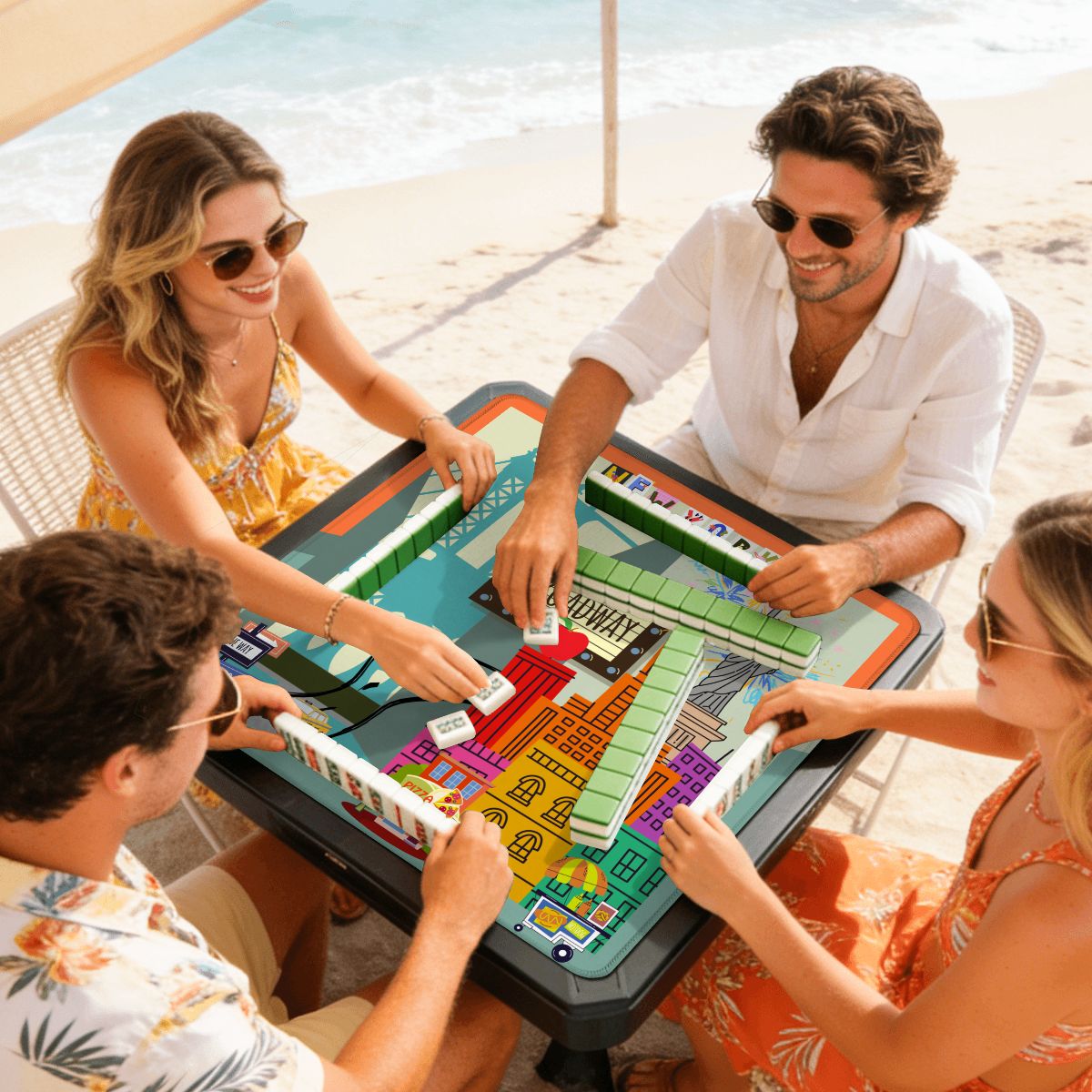 New York City Mahjong On Broadway Mini Mahjong Mat (Ship Rolled up)