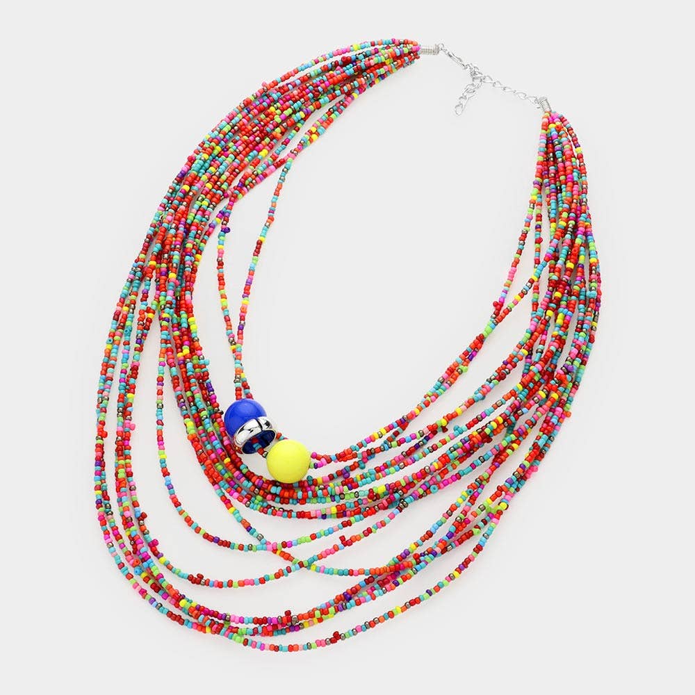 Seed Beaded Bib Necklace