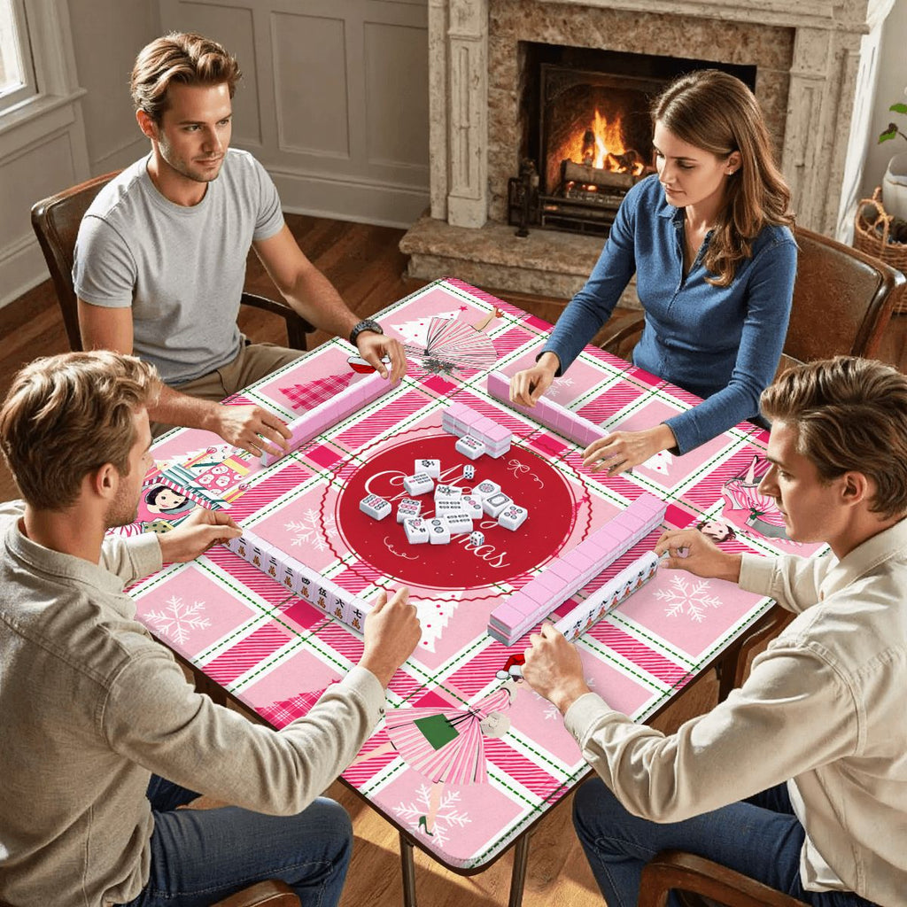 Very Merry Nostalgic Pinkmas Mahjong Mat
