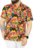 LA LEELA Men's Halloween Hawaiian Shirts Multi P00177