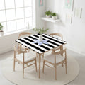 The Daisy Mae Black And White Striped Preppy Scalloped Mahjong Mat