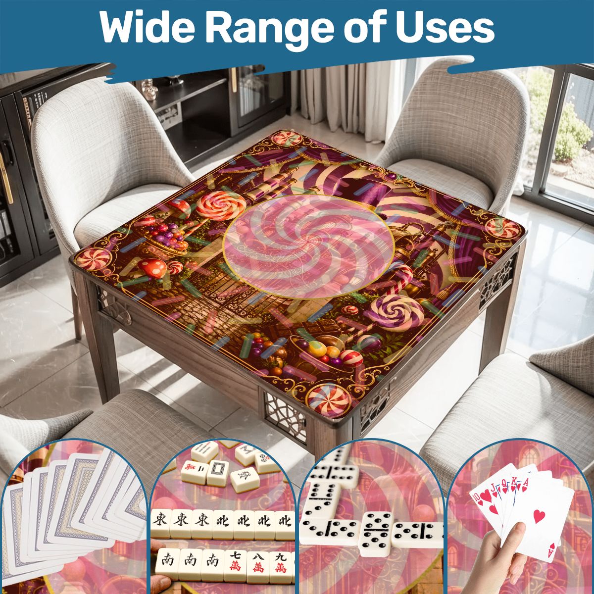 Whimsical Imagination Candy Themed Mahjong Mat