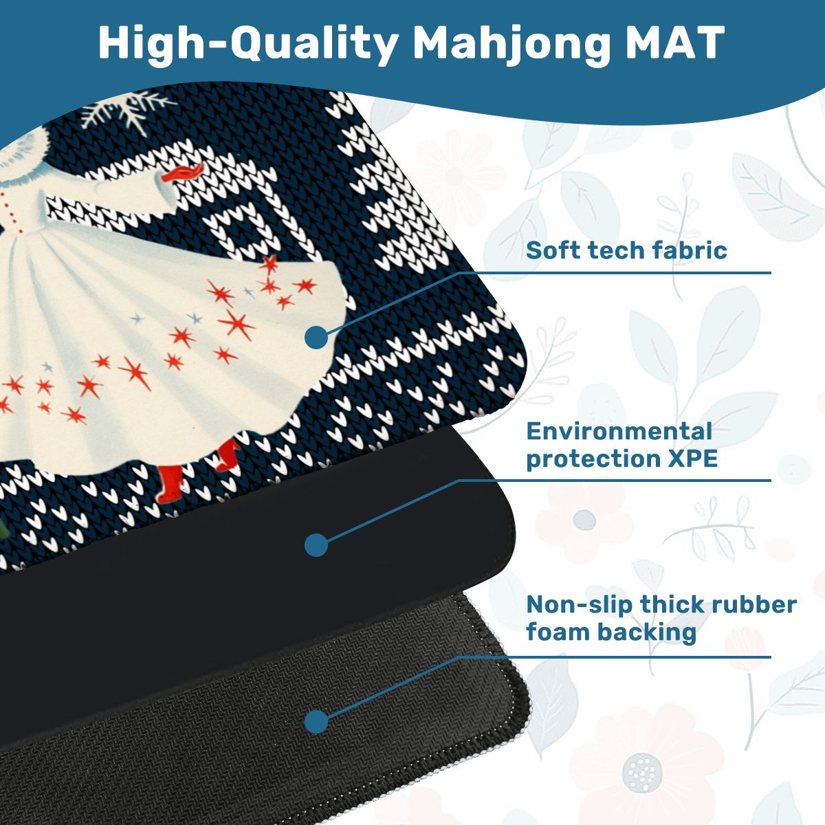 Sweater Weather Nostalgic Whimsical Christmas Mahjong Mat