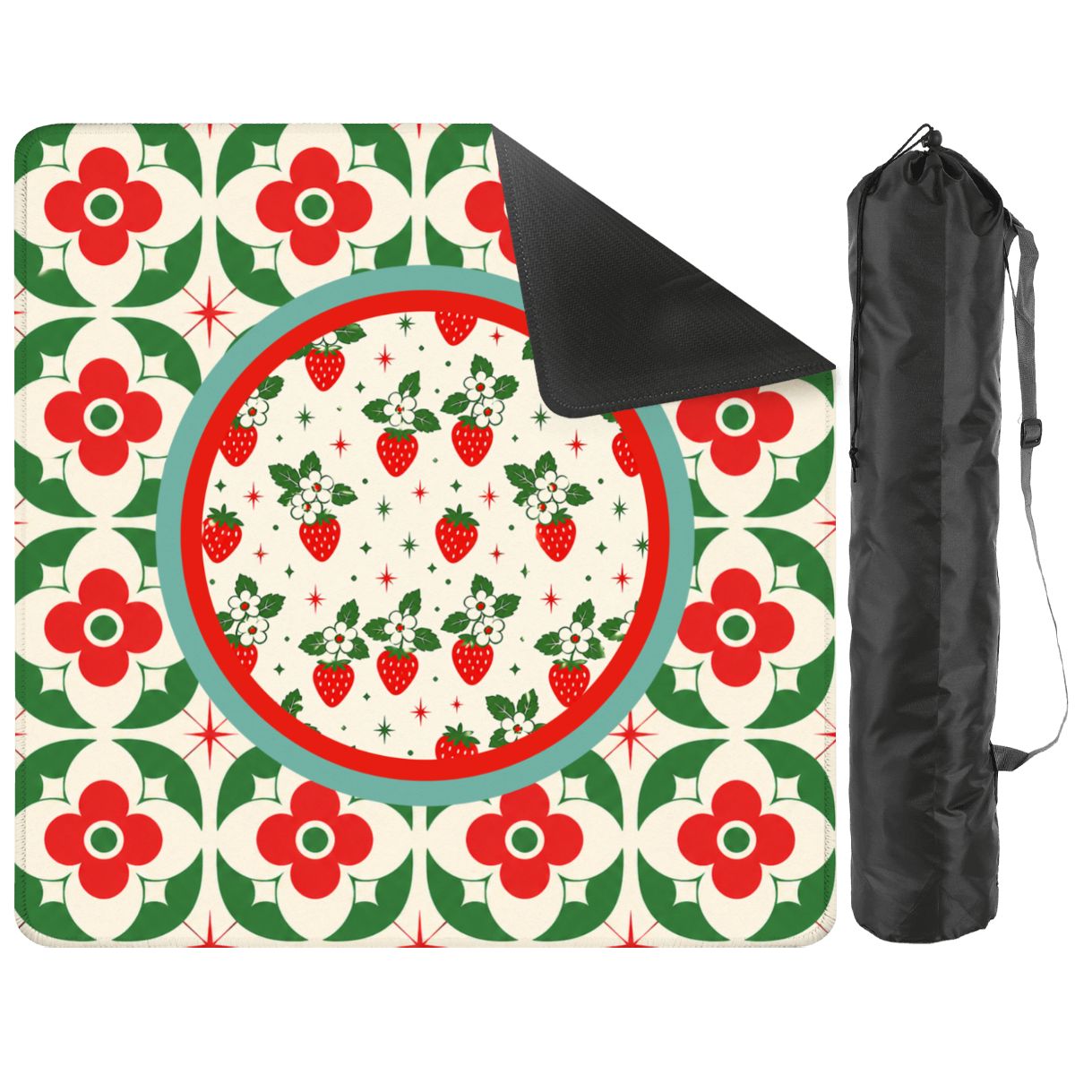 The Bloom-a-Rama Red And Green Mahjong Mat